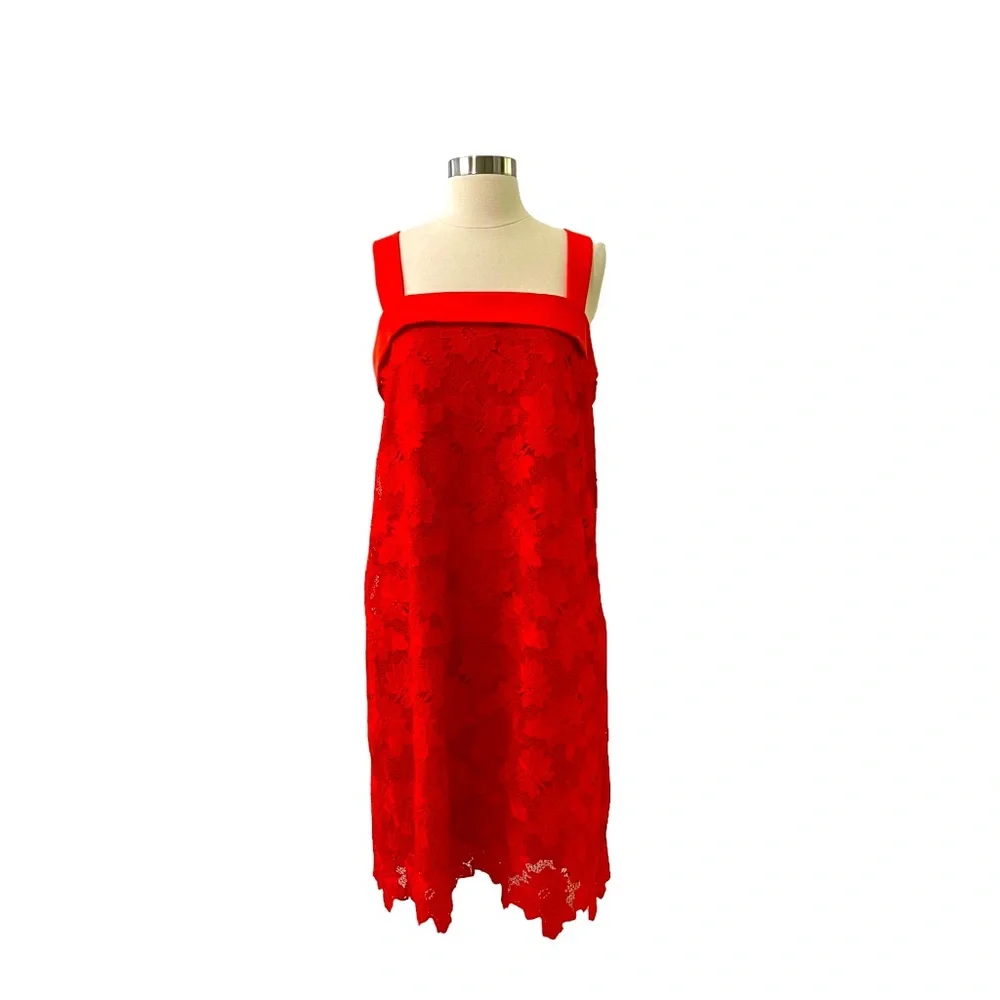 Banana Republic Womens Dress Size 14 New with Tags Floral Design in Red-Orange - Picture 1 of 8